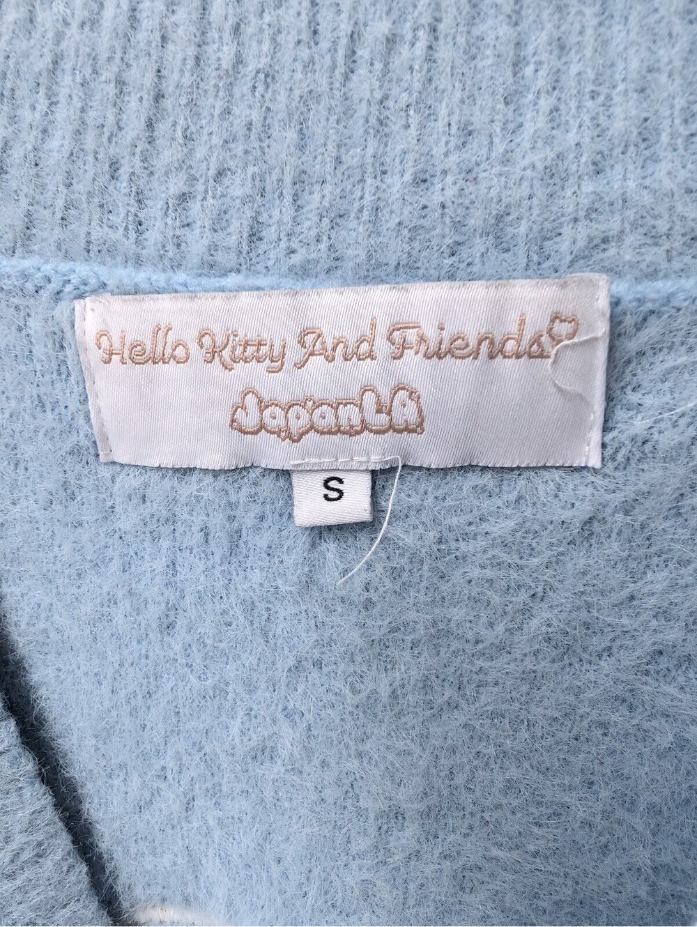 Sanrio Cinnamoroll Cozy Kuma JapanLA Cardigan Blue Fuzzy Cozy Size Small - Picture 5 of 8